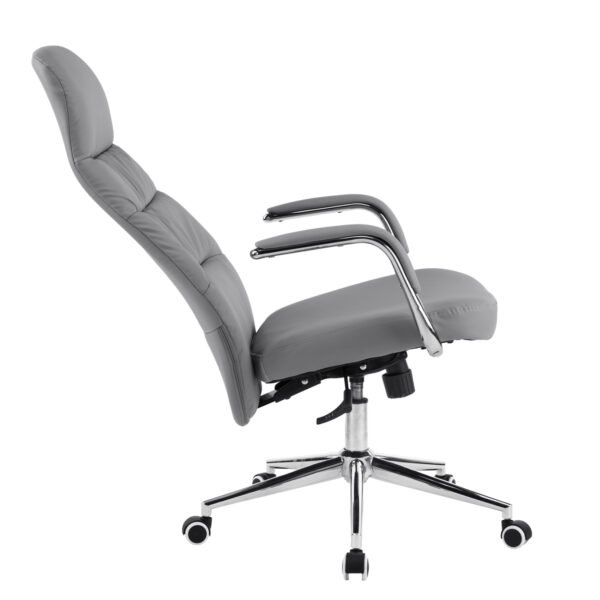 ΚΑΡΕΚΛΑ ΓΡΑΦΕΙΟΥ TEETER HM18355.10 ΓΚΡΙ PU ΔΕΡΜΑ--ΒΑΣΗ ΧΡΩΜΙΟΥ 67x66x121Υεκ - Image 8
