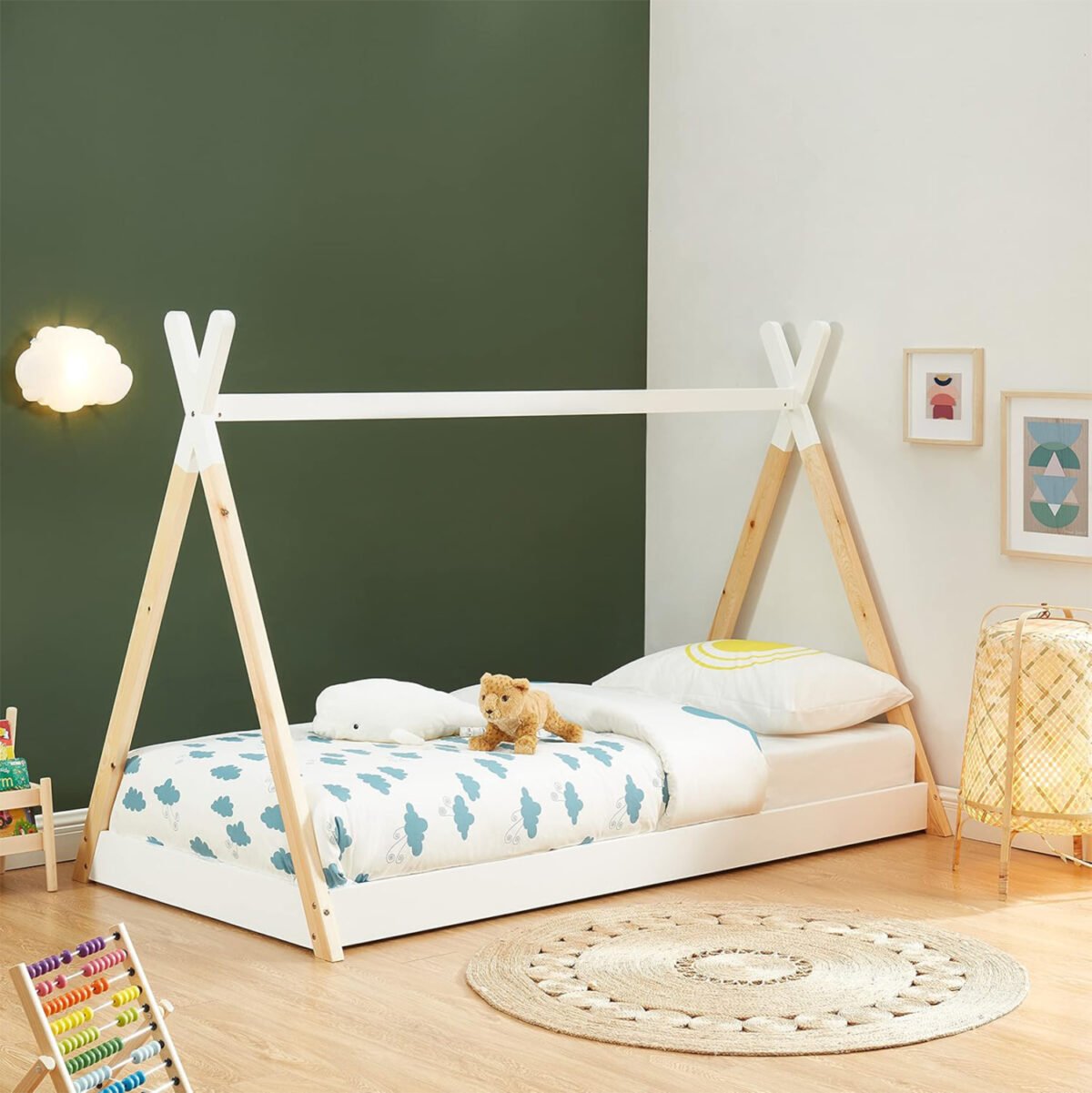 ΚΡΕΒΑΤΙ ΠΑΙΔΙΚΟ MUNK HM699.03 τ.MONTESSORI ΞΥΛΟ ΠΕΥΚΟΥ ΦΥΣΙΚΟ-ΛΕΥΚΟ- 190x90εκ - Image 2