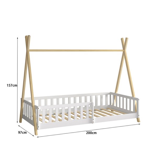 ΚΡΕΒΑΤΙ ΠΑΙΔΙΚΟ ΜΕ ΚΑΓΚΕΛΑ MUNK HM739.03 τ.MONTESSORI ΠΕΥΚΟ ΦΥΣΙΚΟ-ΛΕΥΚΟ--190x90εκ - Image 3
