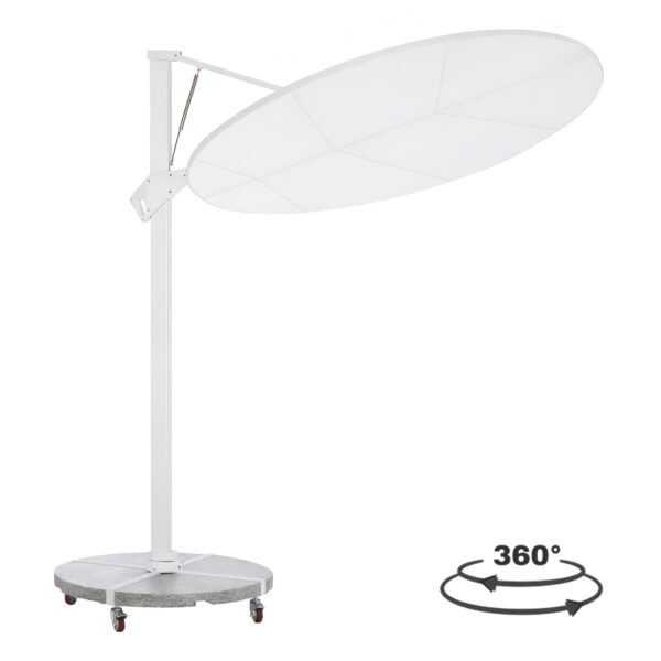 ΟΜΠΡΕΛΑ ΜΕ ΒΑΣΗ ΣΕΙΡΑ CANNOPY HM21285.02 ΑΛΟΥΜΙΝΙΟ & ΓΡΑΝΙΤΗΣ-ΛΕΥΚΟ ΧΡΩΜΑ Φ2