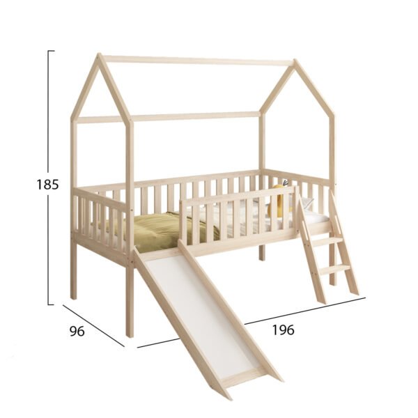 ΠΑΙΔΙΚΟ ΚΡΕΒΑΤΙ τ.MONTESSORI ΜΕ ΤΣΟΥΛΗΘΡΑ PHYLLIS HM701.01 ΞΥΛΟ ΠΕΥΚΟΥ ΦΥΣΙΚΟ ΓΙΑ 90x190εκ - Image 3