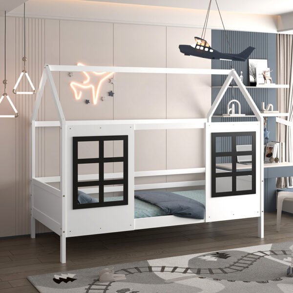 ΠΑΙΔΙΚΟ ΚΡΕΒΑΤΙ τ.MONTESSORI DOMER HM742.01 ΞΥΛΟ ΠΕΥΚΟΥ ΛΕΥΚΟ--ΓΙΑ 90x190εκ - Image 9