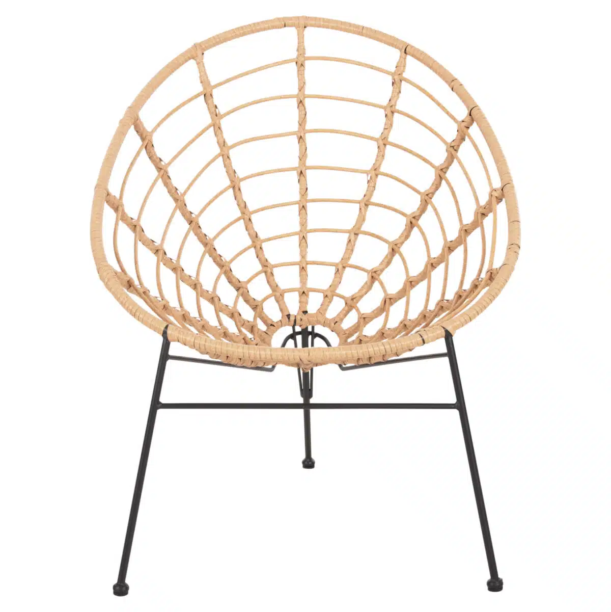 ΠΟΛΥΘΡΟΝΑ ΤΥΠΟΥ ΦΩΛΙΑ ΜΕΤΑΛΛΙΚΗ ALLEGRA HM5458.11 ΜΕ WICKER ΜΠΕΖ 73x78x88Υεκ. - Image 3