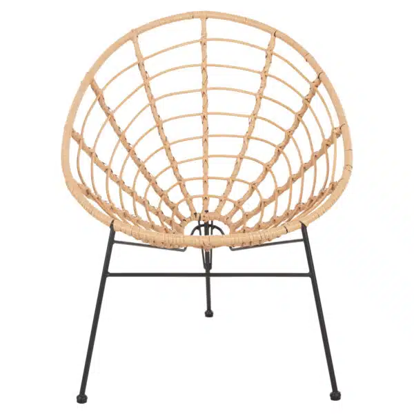 ΠΟΛΥΘΡΟΝΑ ΤΥΠΟΥ ΦΩΛΙΑ ΜΕΤΑΛΛΙΚΗ ALLEGRA HM5458.11 ΜΕ WICKER ΜΠΕΖ 73x78x88Υεκ. - Image 3