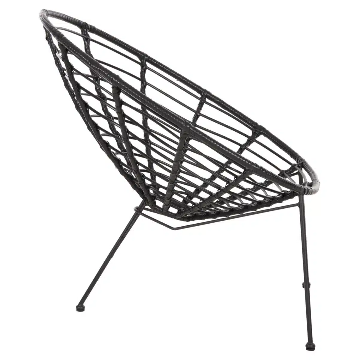 ΠΟΛΥΘΡΟΝΑ ΤΥΠΟΥ ΦΩΛΙΑ ΜΕΤΑΛΛΙΚΗ ALLEGRA HM5458.12 ΜΕ WICKER-ΜΑΥΡΟ 73x78x88Υεκ. - Image 4