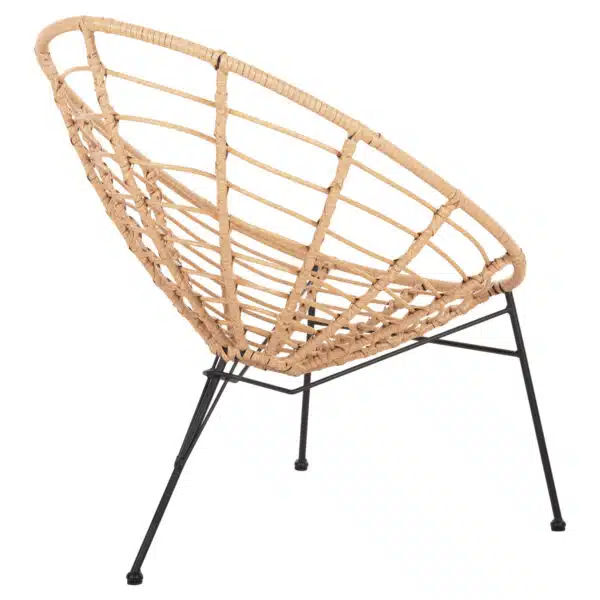ΠΟΛΥΘΡΟΝΑ ΤΥΠΟΥ ΦΩΛΙΑ ΜΕΤΑΛΛΙΚΗ ALLEGRA HM5458.11 ΜΕ WICKER ΜΠΕΖ 73x78x88Υεκ. - Image 5