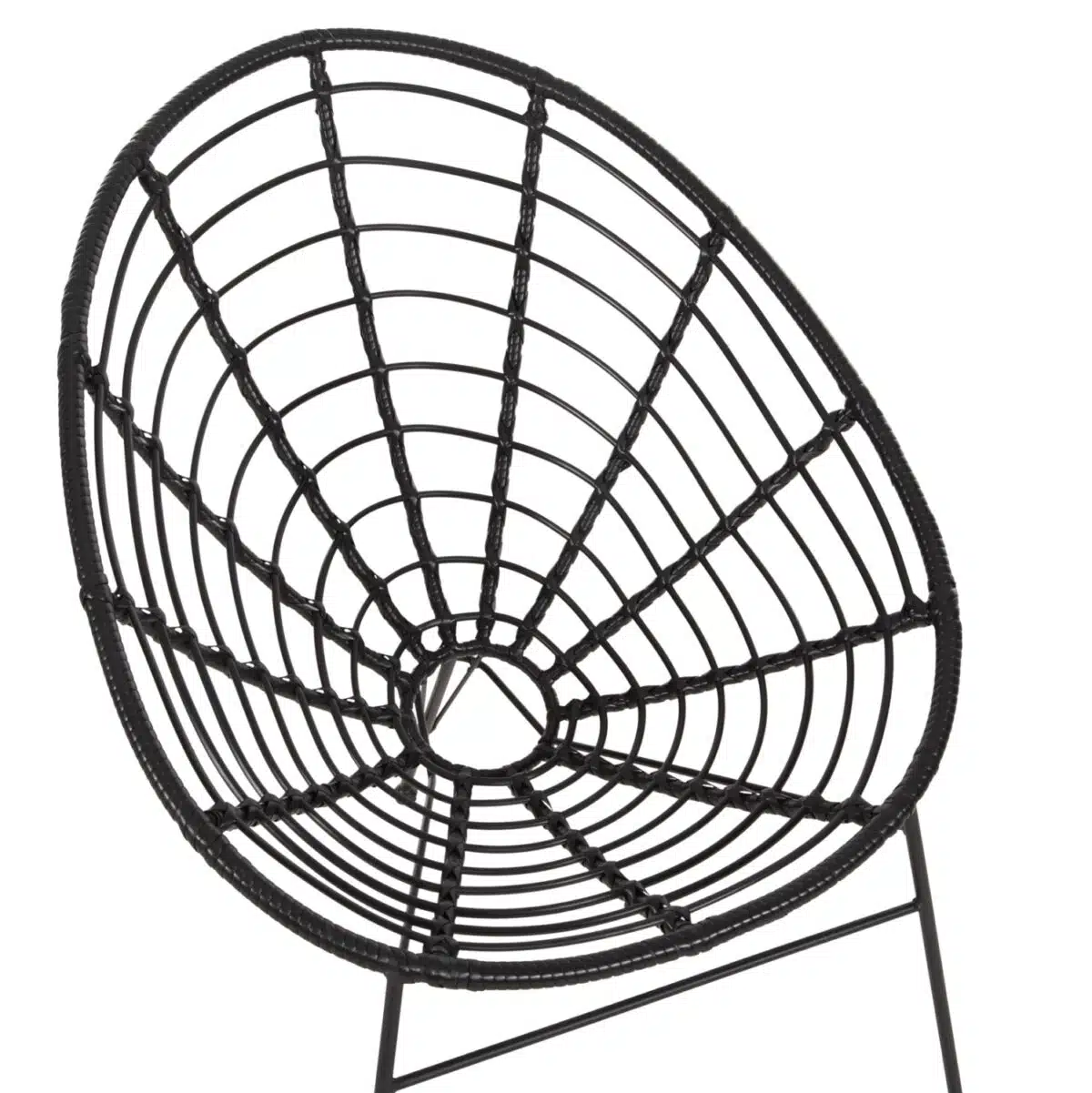 ΠΟΛΥΘΡΟΝΑ ΤΥΠΟΥ ΦΩΛΙΑ ΜΕΤΑΛΛΙΚΗ ALLEGRA HM5458.12 ΜΕ WICKER-ΜΑΥΡΟ 73x78x88Υεκ. - Image 7