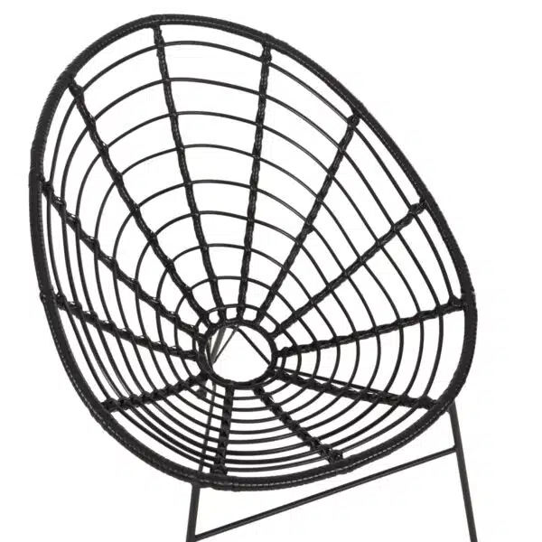 ΠΟΛΥΘΡΟΝΑ ΤΥΠΟΥ ΦΩΛΙΑ ΜΕΤΑΛΛΙΚΗ ALLEGRA HM5458.12 ΜΕ WICKER-ΜΑΥΡΟ 73x78x88Υεκ. - Image 7