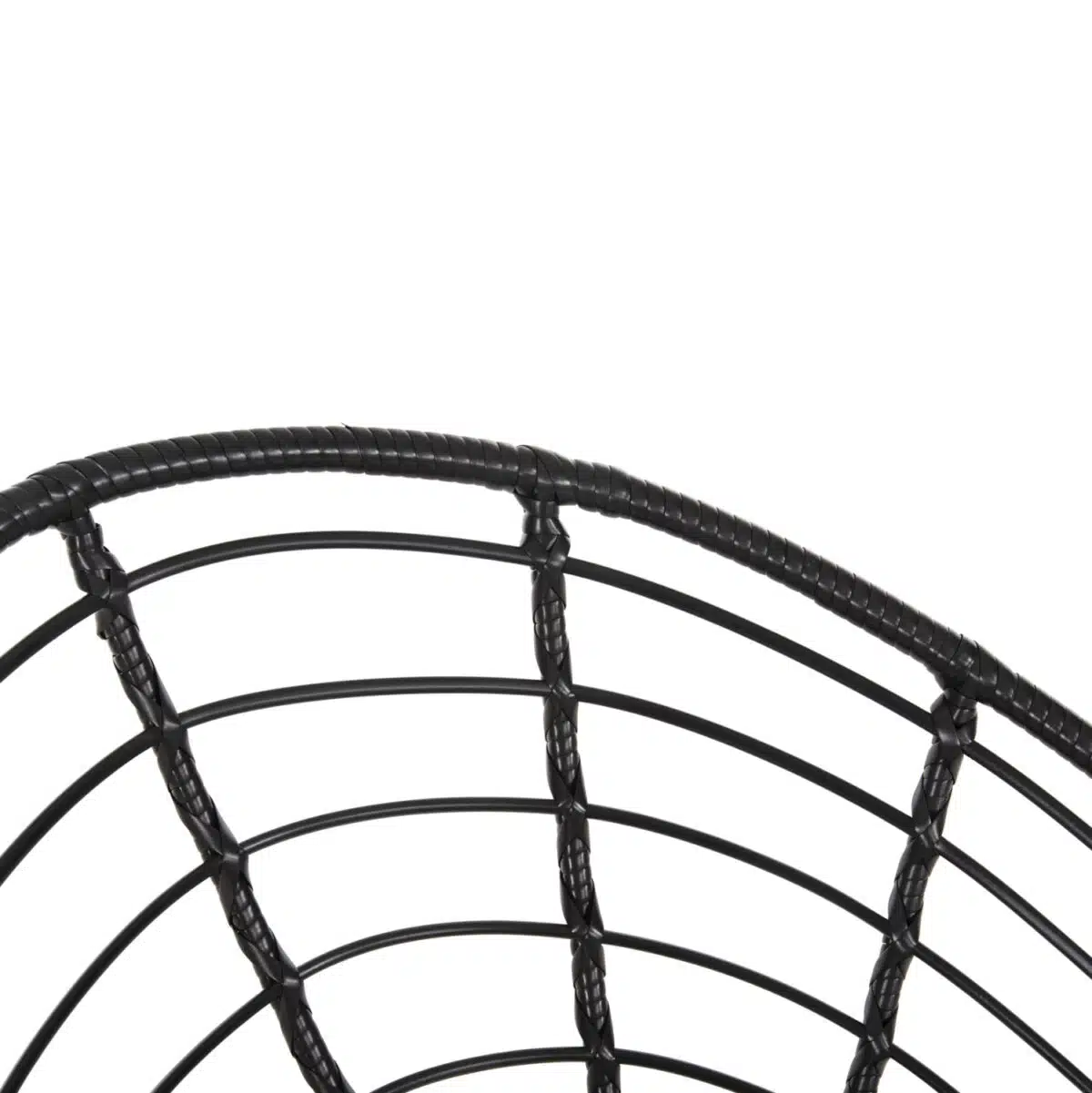 ΠΟΛΥΘΡΟΝΑ ΤΥΠΟΥ ΦΩΛΙΑ ΜΕΤΑΛΛΙΚΗ ALLEGRA HM5458.12 ΜΕ WICKER-ΜΑΥΡΟ 73x78x88Υεκ. - Image 8