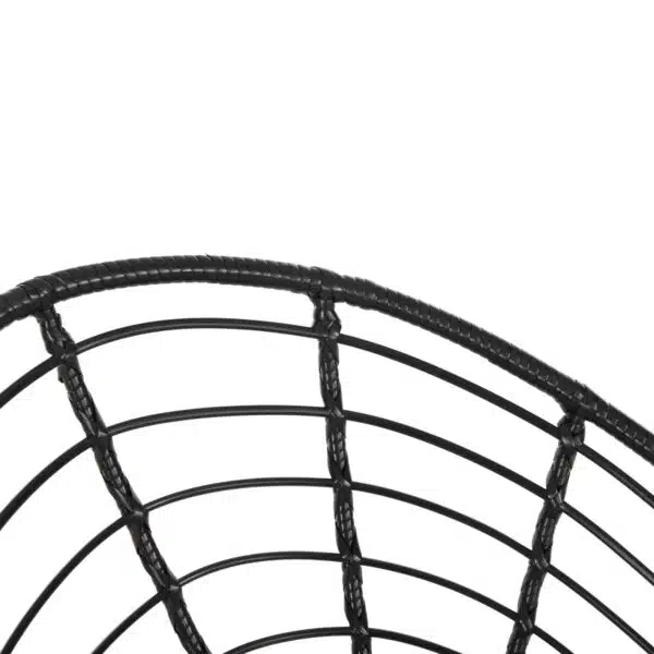 ΠΟΛΥΘΡΟΝΑ ΤΥΠΟΥ ΦΩΛΙΑ ΜΕΤΑΛΛΙΚΗ ALLEGRA HM5458.12 ΜΕ WICKER-ΜΑΥΡΟ 73x78x88Υεκ. - Image 8