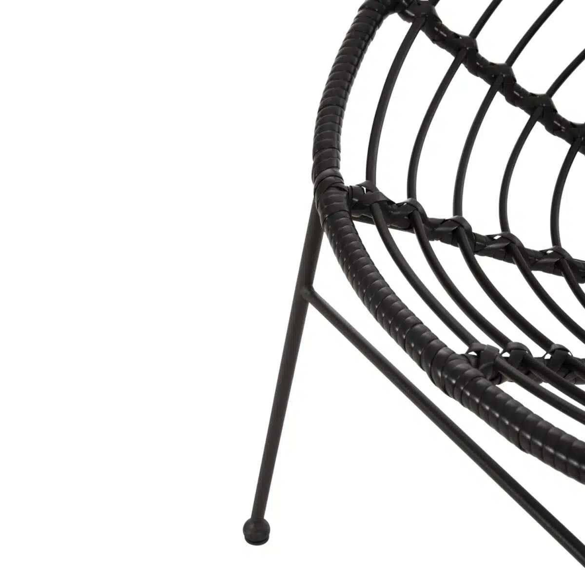 ΠΟΛΥΘΡΟΝΑ ΤΥΠΟΥ ΦΩΛΙΑ ΜΕΤΑΛΛΙΚΗ ALLEGRA HM5458.12 ΜΕ WICKER-ΜΑΥΡΟ 73x78x88Υεκ. - Image 9
