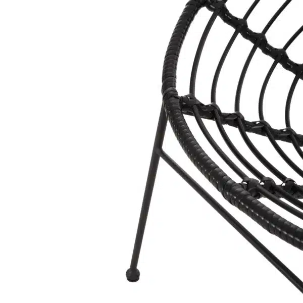 ΠΟΛΥΘΡΟΝΑ ΤΥΠΟΥ ΦΩΛΙΑ ΜΕΤΑΛΛΙΚΗ ALLEGRA HM5458.12 ΜΕ WICKER-ΜΑΥΡΟ 73x78x88Υεκ. - Image 9