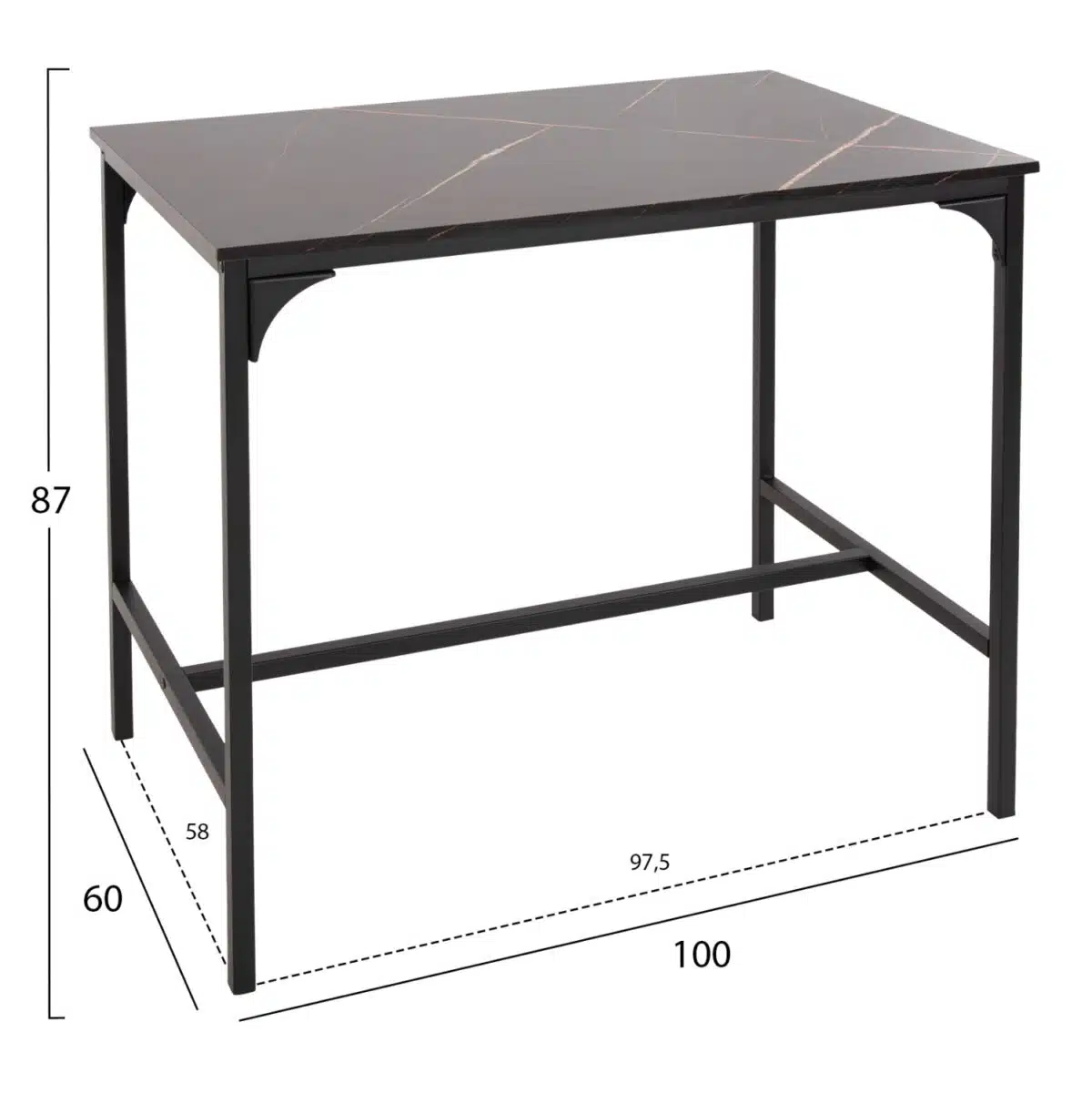 ΣΕΤ ΤΡΑΠΕΖΑΡΙΑ ΜΠΑΡ 5ΤΜΧ BOXY HM9882.13 ΜΑΥΡΟ ΜΕΤΑΛΛΟ-ΜΕΛΑΜΙΝΗ ΜΑΥΡΟ ΜΑΡΜΑΡΟ - Image 3