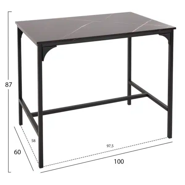 ΣΕΤ ΤΡΑΠΕΖΑΡΙΑ ΜΠΑΡ 5ΤΜΧ BOXY HM9882.13 ΜΑΥΡΟ ΜΕΤΑΛΛΟ-ΜΕΛΑΜΙΝΗ ΜΑΥΡΟ ΜΑΡΜΑΡΟ - Image 3