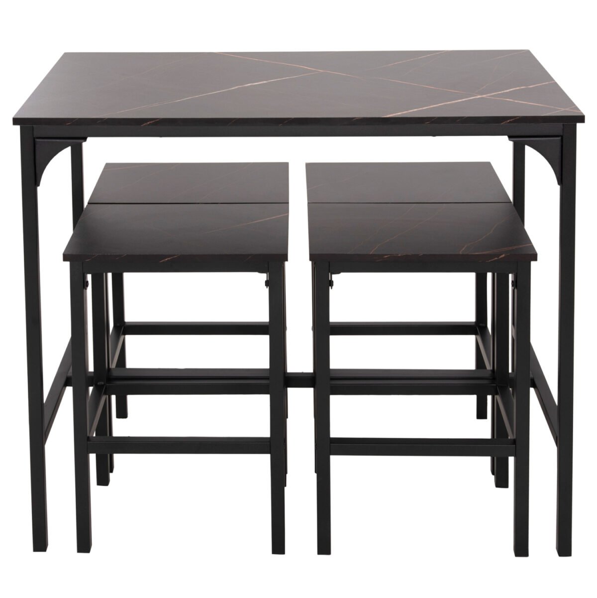 ΣΕΤ ΤΡΑΠΕΖΑΡΙΑ ΜΠΑΡ 5ΤΜΧ BOXY HM9882.13 ΜΑΥΡΟ ΜΕΤΑΛΛΟ-ΜΕΛΑΜΙΝΗ ΜΑΥΡΟ ΜΑΡΜΑΡΟ - Image 5