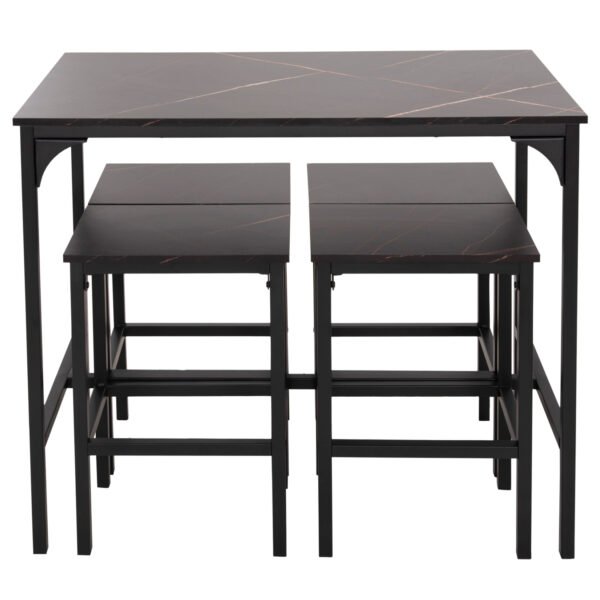 ΣΕΤ ΤΡΑΠΕΖΑΡΙΑ ΜΠΑΡ 5ΤΜΧ BOXY HM9882.13 ΜΑΥΡΟ ΜΕΤΑΛΛΟ-ΜΕΛΑΜΙΝΗ ΜΑΥΡΟ ΜΑΡΜΑΡΟ - Image 5