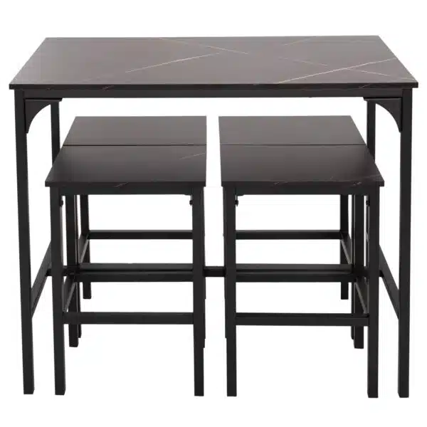 ΣΕΤ ΤΡΑΠΕΖΑΡΙΑ ΜΠΑΡ 5ΤΜΧ BOXY HM9882.13 ΜΑΥΡΟ ΜΕΤΑΛΛΟ-ΜΕΛΑΜΙΝΗ ΜΑΥΡΟ ΜΑΡΜΑΡΟ - Image 5