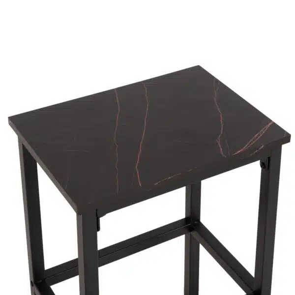 ΣΕΤ ΤΡΑΠΕΖΑΡΙΑ ΜΠΑΡ 5ΤΜΧ BOXY HM9882.13 ΜΑΥΡΟ ΜΕΤΑΛΛΟ-ΜΕΛΑΜΙΝΗ ΜΑΥΡΟ ΜΑΡΜΑΡΟ - Image 6