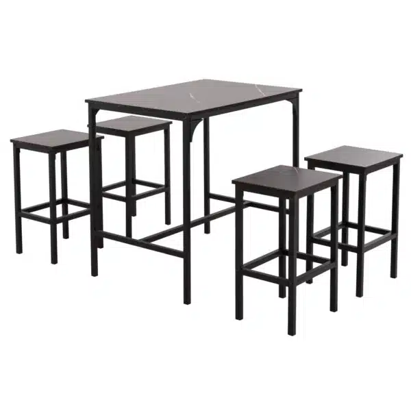 ΣΕΤ ΤΡΑΠΕΖΑΡΙΑ ΜΠΑΡ 5ΤΜΧ BOXY HM9882.13 ΜΑΥΡΟ ΜΕΤΑΛΛΟ-ΜΕΛΑΜΙΝΗ ΜΑΥΡΟ ΜΑΡΜΑΡΟ