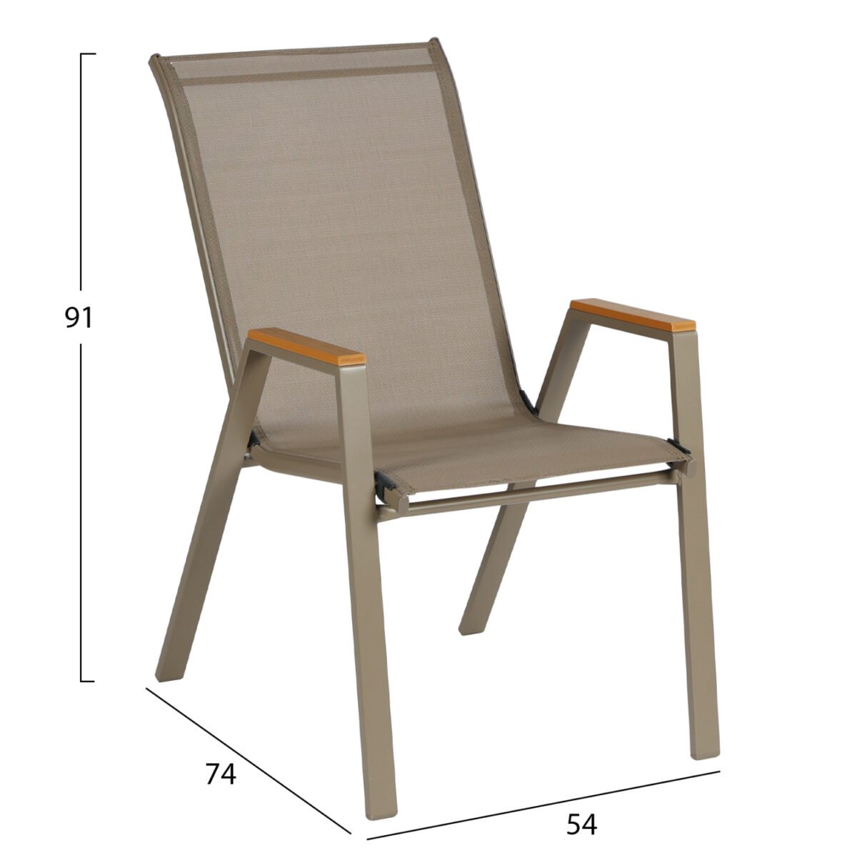 ΣΕΤ ΤΡΑΠΕΖΑΡΙΑΣ 5ΤΜΧ LEONE HM10835.04 ΚΑΡΕΚΛΕΣ ΜΕΤΑΛΛΙΚΕΣ & ΤΡΑΠΕΖΙ 110x60εκ ΣΑΜΠΑΝΙ - Image 3