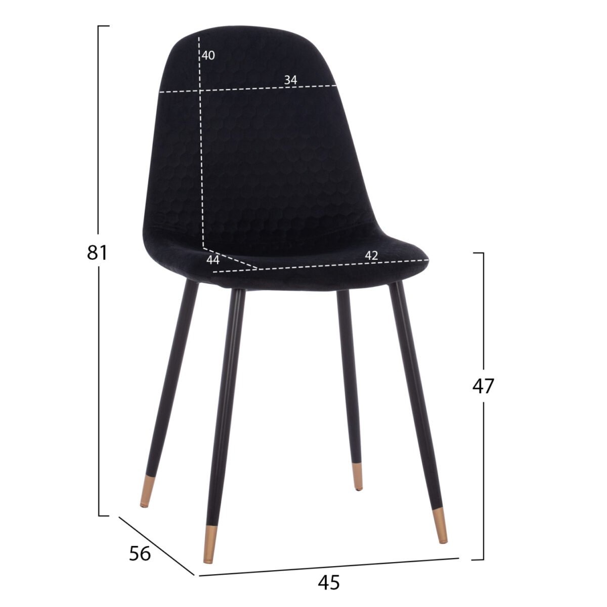 ΣΕΤ ΤΡΑΠΕΖΑΡΙΑΣ 5ΤΜΧ ALIZA HM11196.09 MDF TOP-ΒΕΛΟΥΔΟ & ΜΕΤΑΛΛΟ ΣΕ ΜΑΥΡΟ - Image 3