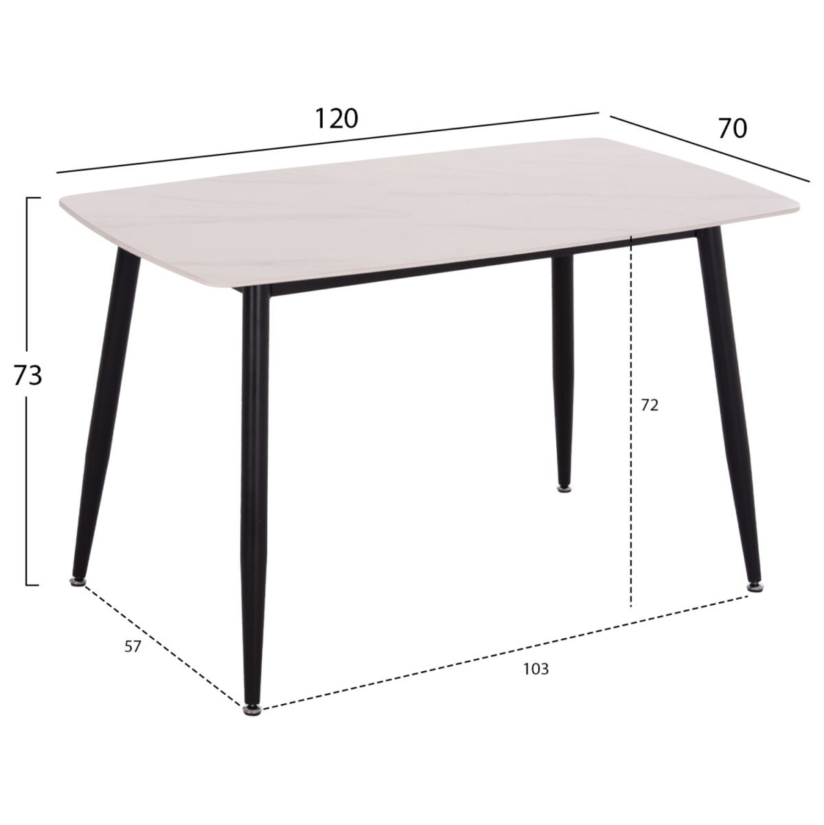 ΣΕΤ ΤΡΑΠΕΖΑΡΙΑΣ 5ΤΜΧ RAVEN HM21068.01 ΚΕΡΑΜΙΚΟ TOP ΛΕΥΚΟ ΜΑΡΜΑΡΟ--ΜΠΕΖ ΥΦΑΣΜΑ - Image 2