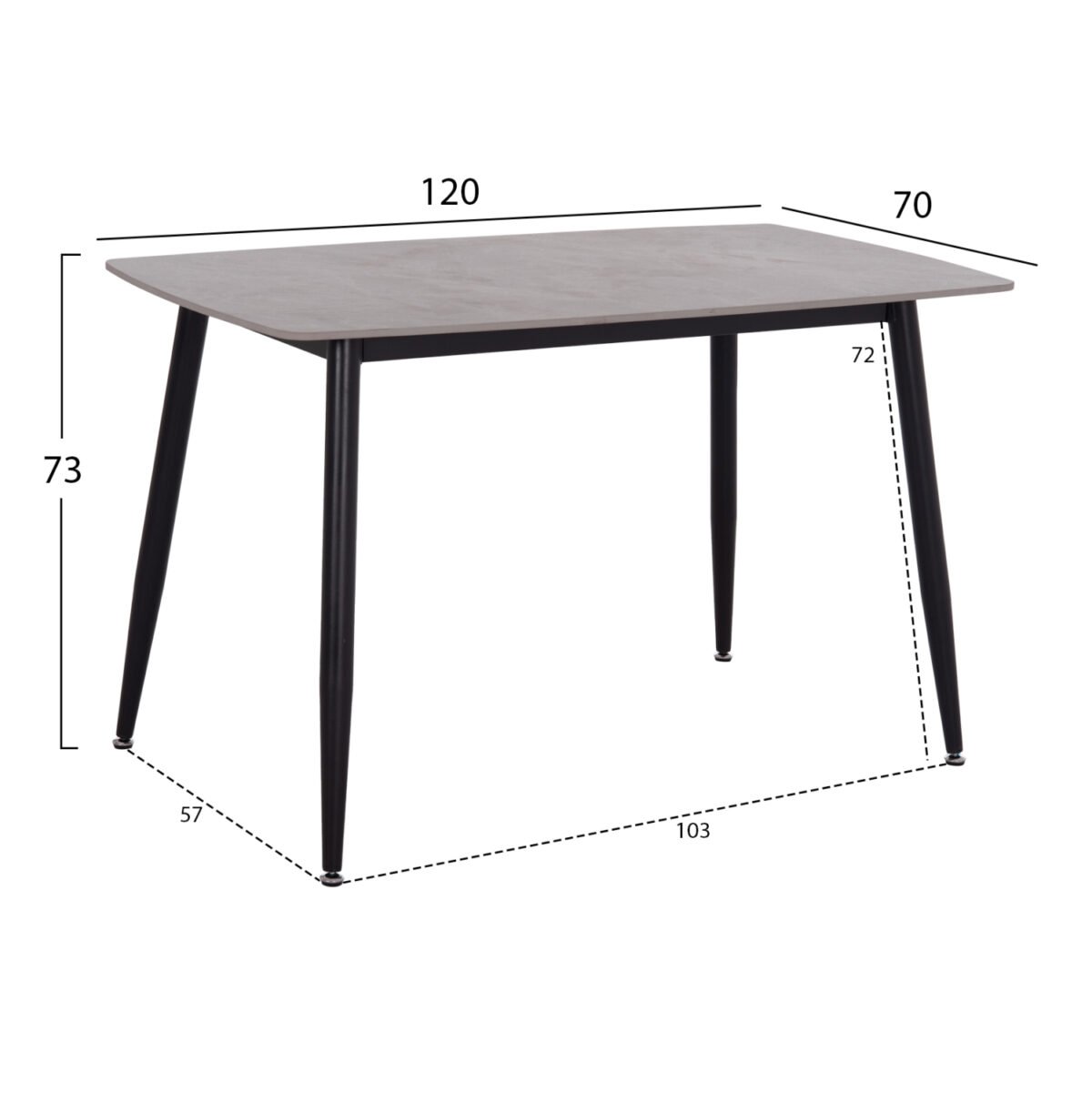 ΣΕΤ ΤΡΑΠΕΖΑΡΙΑΣ 5ΤΜΧ RAVEN HM21068.03 ΚΕΡΑΜΙΚΟ TOP ΓΚΡΙ ΜΑΡΜΑΡΟ--ΓΚΡΙ ΥΦΑΣΜΑ - Image 2