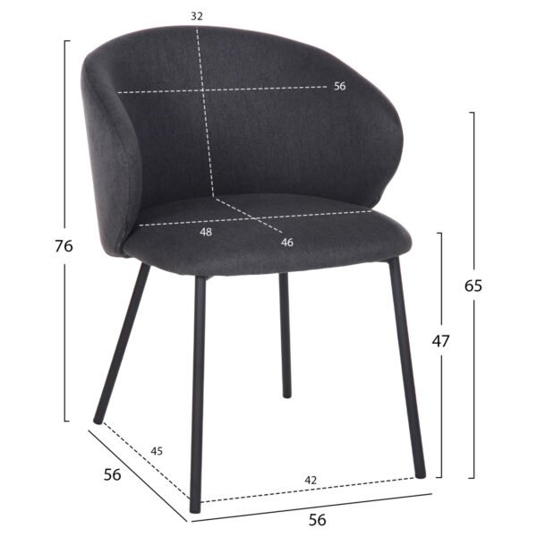 ΣΕΤ ΤΡΑΠΕΖΑΡΙΑΣ 5ΤΜΧ RAVEN HM21069.02 ΚΕΡΑΜΙΚΟ TOP ΜΑΥΡΟ ΜΑΡΜΑΡΟ & 4 ΚΑΡΕΚΛΕΣ - Image 3