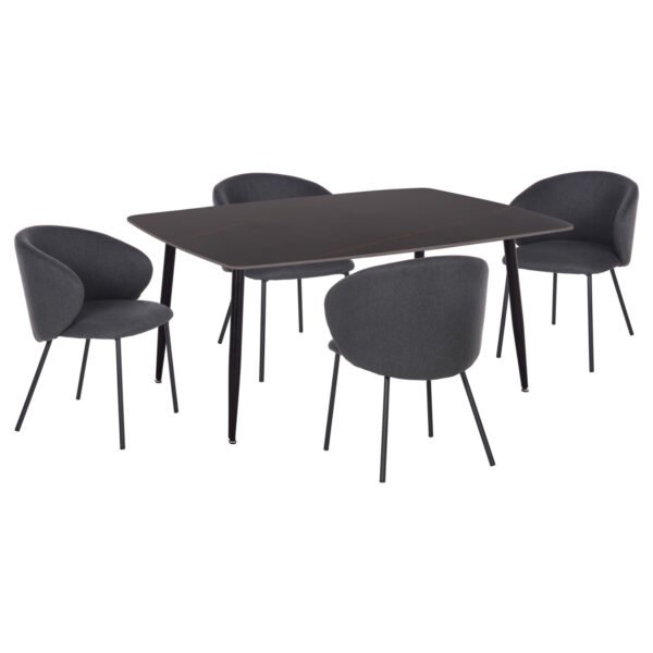 ΣΕΤ ΤΡΑΠΕΖΑΡΙΑΣ 5ΤΜΧ RAVEN HM21069.02 ΚΕΡΑΜΙΚΟ TOP ΜΑΥΡΟ ΜΑΡΜΑΡΟ & 4 ΚΑΡΕΚΛΕΣ