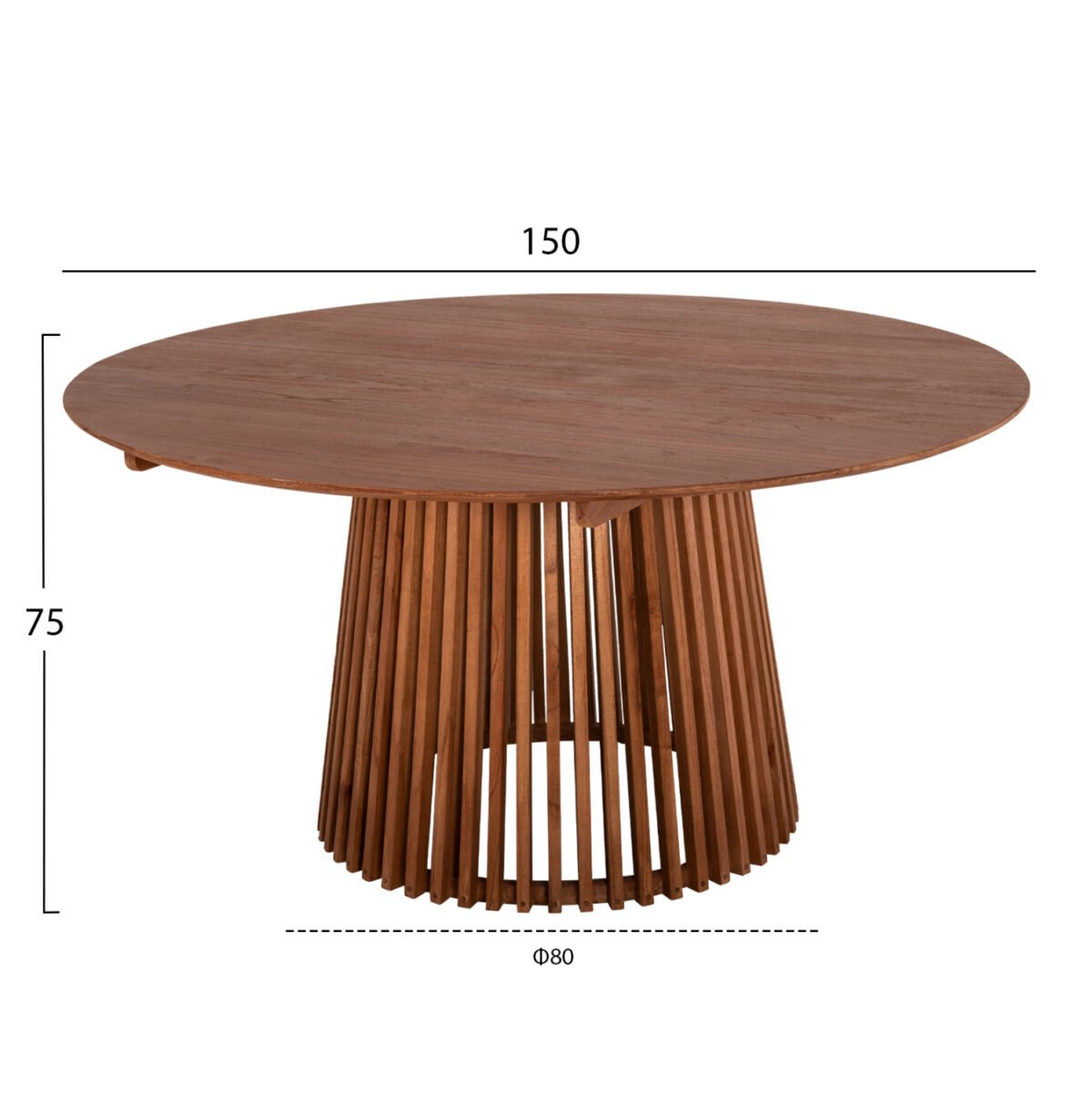 ΣΕΤ ΤΡΑΠΕΖΑΡΙΑΣ 5ΤΜΧ FARLEY HM21076.02 ΣΤΡΟΓΓΥΛΟ ΤΡΑΠΕΖΙ Φ150εκ. & 4 ΚΑΡΕΚΛΕΣ - Image 2