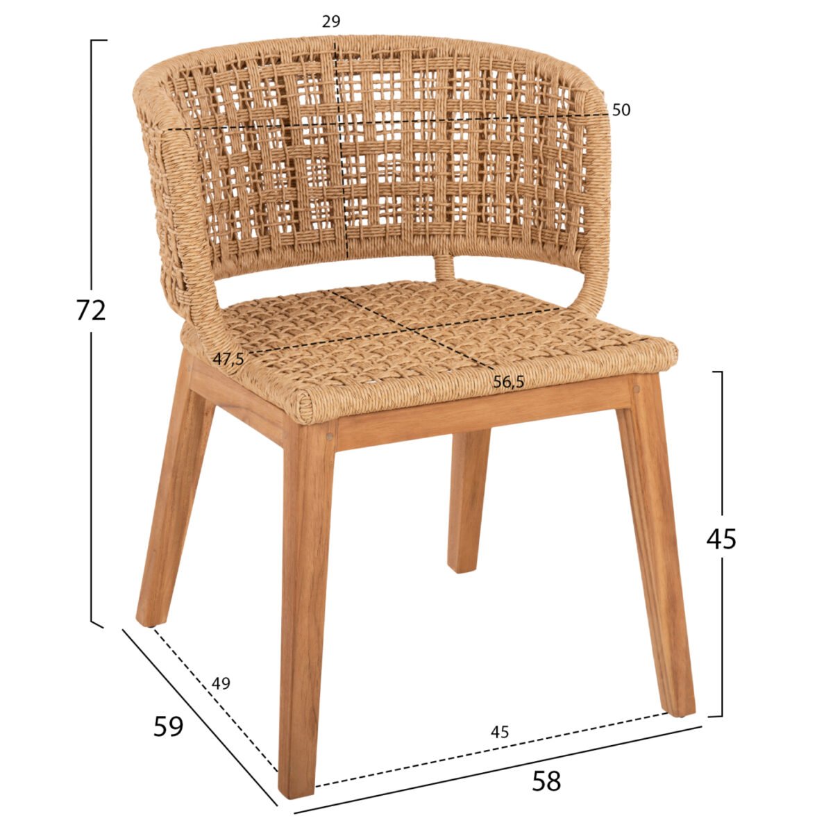 ΣΕΤ ΤΡΑΠΕΖΑΡΙΑΣ 5ΤΜΧ FARLEY HM21076.02 ΣΤΡΟΓΓΥΛΟ ΤΡΑΠΕΖΙ Φ150εκ. & 4 ΚΑΡΕΚΛΕΣ - Image 3