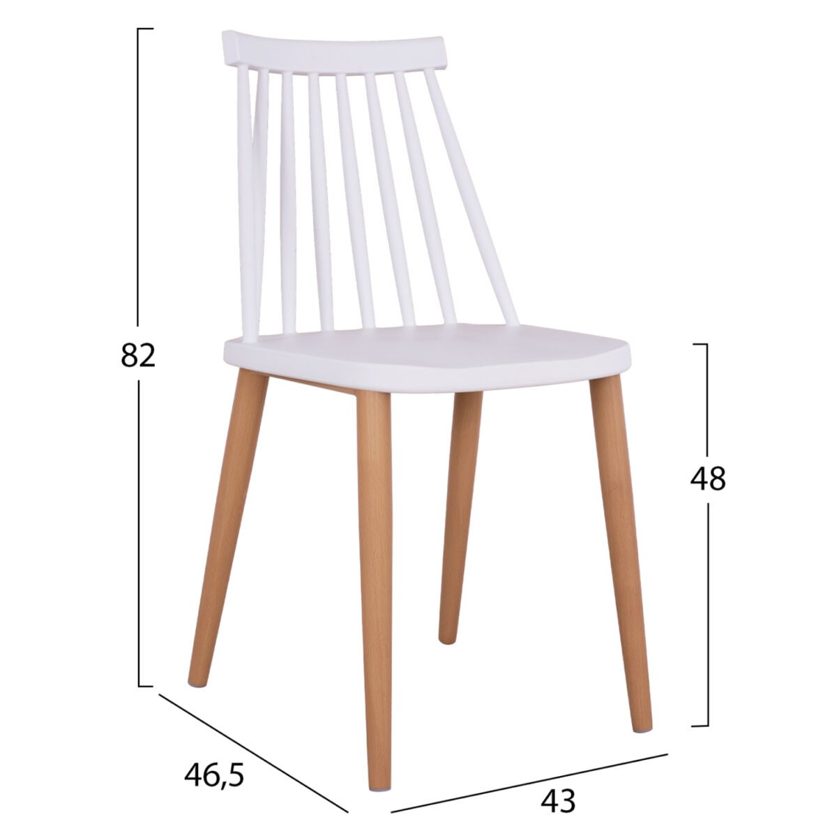 ΣΕΤ ΤΡΑΠΕΖΑΡΙΑΣ 5ΤΜΧ MINIMAL HM21172 MDF TOP ΣΕ ΛΕΥΚΟ-ΣΚΕΛΕΤΟΣ ΣΕ ΦΥΣΙΚΟ ΞΥΛΟΥ - Image 3