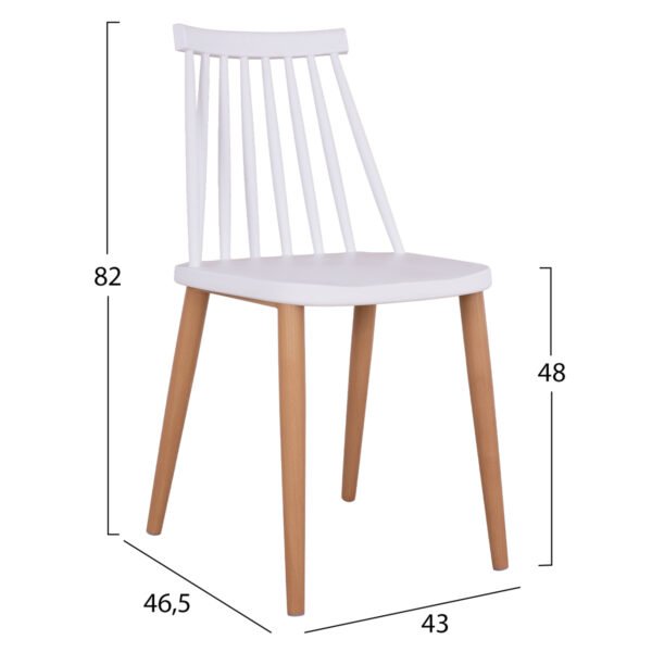 ΣΕΤ ΤΡΑΠΕΖΑΡΙΑΣ 5ΤΜΧ MINIMAL HM21172 MDF TOP ΣΕ ΛΕΥΚΟ-ΣΚΕΛΕΤΟΣ ΣΕ ΦΥΣΙΚΟ ΞΥΛΟΥ - Image 3