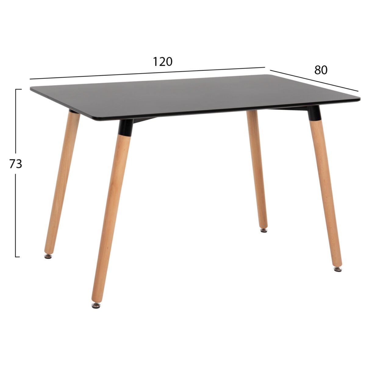 ΣΕΤ ΤΡΑΠΕΖΑΡΙΑΣ 5ΤΜΧ MINIMAL HM21173 MDF TOP ΜΑΥΡΟ-ΒΕΛΟΥΔΟ & ΜΕΤΑΛΛΟ ΜΑΥΡΟ - Image 2