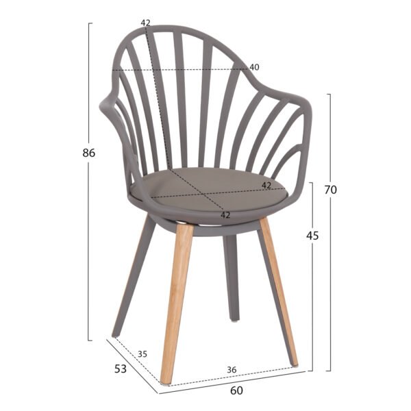ΣΕΤ ΤΡΑΠΕΖΑΡΙΑΣ 5ΤΜΧ ANAIS HM21176 MDF TOP ΣΕ ΓΚΡΙ--P.P. & PU ΣΕ ΓΚΡΙ - Image 3