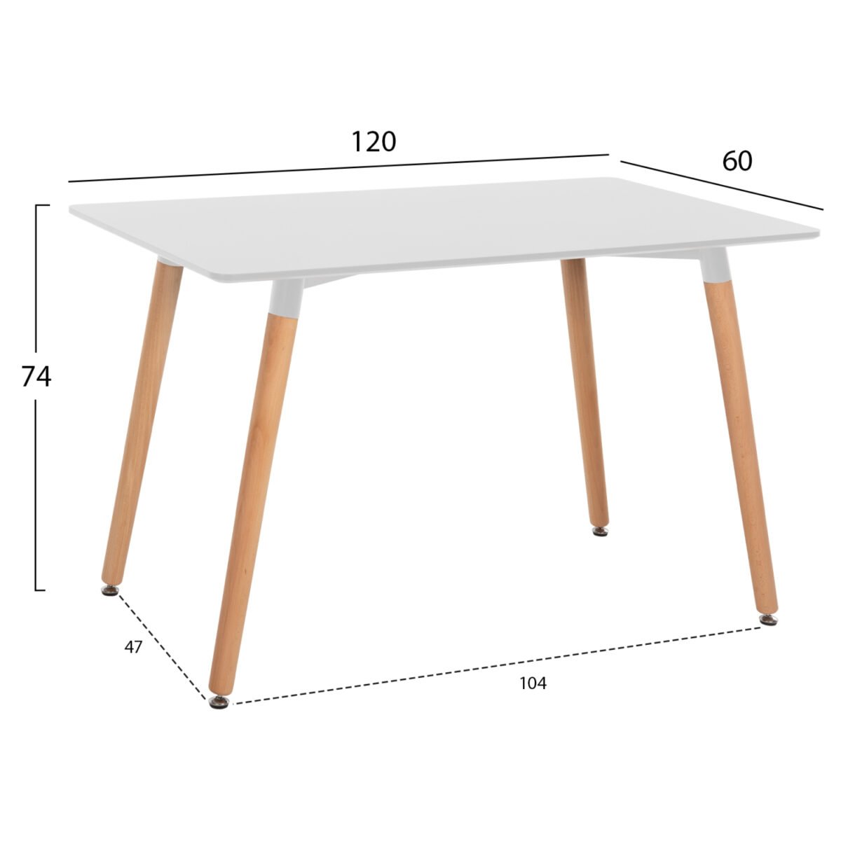 ΣΕΤ ΤΡΑΠΕΖΑΡΙΑΣ 5ΤΜΧ VEGAS HM21184 MDF TOP ΣΕ ΛΕΥΚΟ--ΠΟΔΙΑ ΟΞΙΑΣ - Image 2