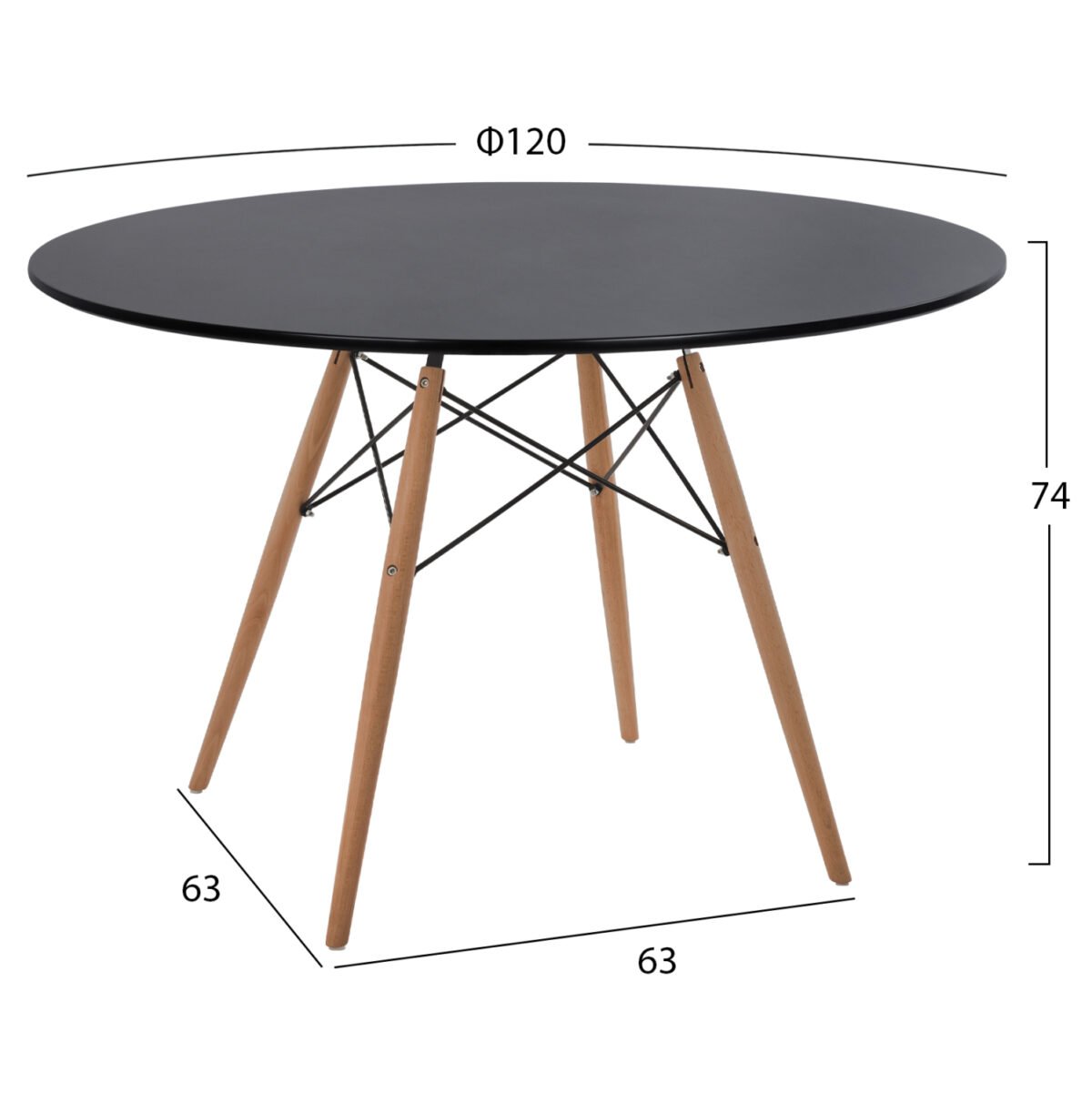 ΣΕΤ ΤΡΑΠΕΖΑΡΙΑΣ 5ΤΜΧ MAGGIE HM21187 MDF TOP & ΠΟΛΥΠΡΟΠΥΛΕΝΙΟ ΣΕ ΜΑΥΡΟ ΧΡΩΜΑ - Image 2