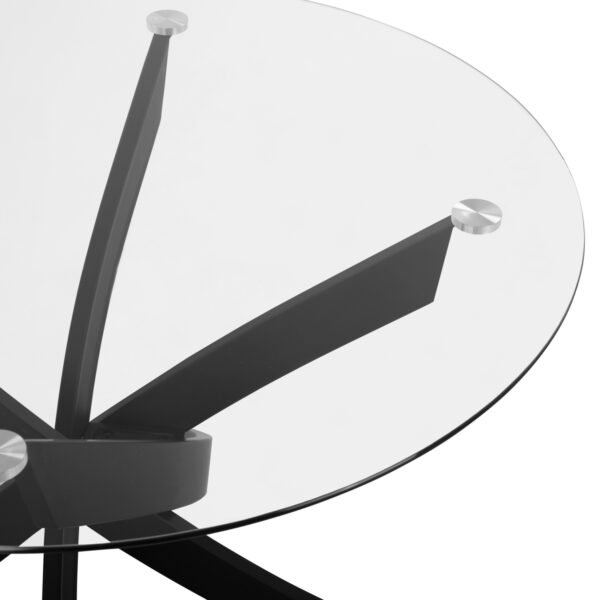 ΣΕΤ ΤΡΑΠΕΖΑΡΙΑΣ 5ΤΜΧ LADY HM21199.01 ΓΥΑΛΙ--ΜΕΤΑΛΛΟ ΣΕ ΜΑΥΡΟ & ΒΕΛΟΥΔΟ ΓΚΡΙ - Image 4