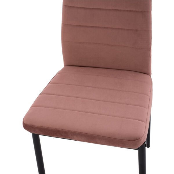 ΣΕΤ ΤΡΑΠΕΖΑΡΙΑΣ 5ΤΜΧ LADY HM21199.02 ΓΥΑΛΙ--ΜΕΤΑΛΛΟ ΣΕ ΜΑΥΡΟ & ΒΕΛΟΥΔΟ ΣΑΠΙΟ ΜΗΛΟ - Image 7