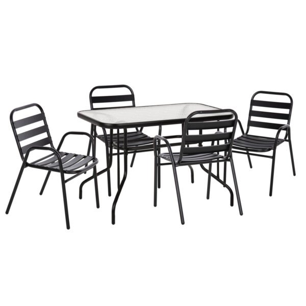 ΣΕΤ ΤΡΑΠΕΖΑΡΙΑΣ 5ΤΜΧ ADAM HM21219.01 ΚΑΡΕΚΛΕΣ ΜΕΤΑΛΛΙΚΕΣ & ΤΡΑΠΕΖΙ 110x60 ΜΑΥΡΟ