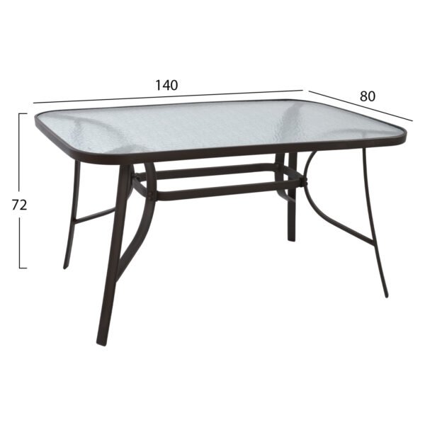 ΣΕΤ ΤΡΑΠΕΖΑΡΙΑΣ 5TMX ΤΡΑΠΕΖΙ 140Χ80Χ72Υεκ.ΚΑΙ 4 ΠΟΛΥΘΡΟΝΕΣ ΜΕΤΑΛΛΟ ΚΑΦΕ HM10562.02 - Image 2