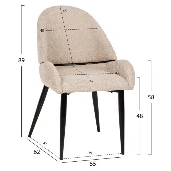 ΣΕΤ ΤΡΑΠΕΖΑΡΙΑΣ 7ΤΜΧ POSE HM21046 ΤΡΑΠΕΖΙ ΜΕ ΚΕΡΑΜΙΚΟ TOP-6 ΚΑΡΕΚΛΕΣ ΕΚΡΟΥ - Image 3