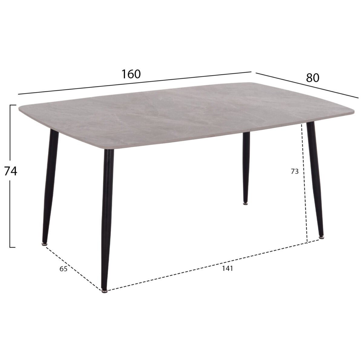 ΣΕΤ ΤΡΑΠΕΖΑΡΙΑΣ 7ΤΜΧ RAVEN HM21070.03 ΚΕΡΑΜΙΚΟ TOP--4 ΚΑΡΕΚΛΕΣ & 2 ΠΟΛΥΘΡΟΝΕΣ ΓΚΡΙ - Image 2