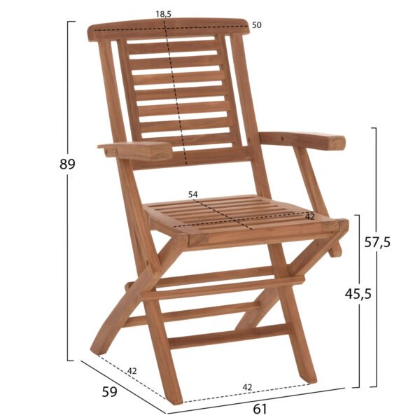 ΣΕΤ ΤΡΑΠΕΖΑΡΙΑΣ CRANDER HM21288 ΤΡΑΠΕΖΙ & 6 ΠΟΛΥΘΡΟΝΕΣ ΠΤΥΣΣΟΜΕΝΕΣ-ΤΕΑΚ - Image 3