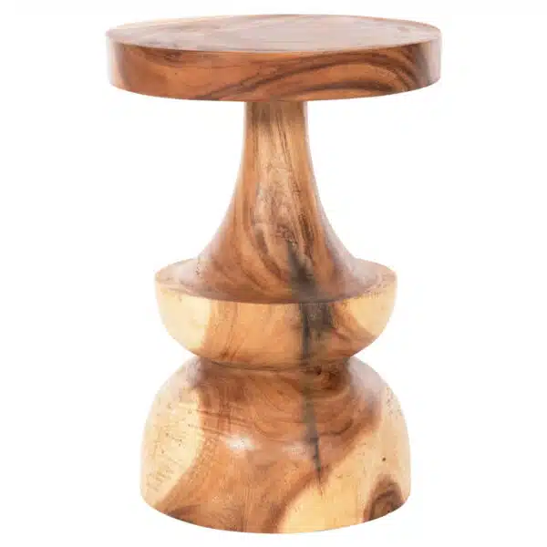 Berman Βοηθητικό Τραπέζι Μασίφ Ξύλο Suar Φυσικό Φ35x51cm - Image 3