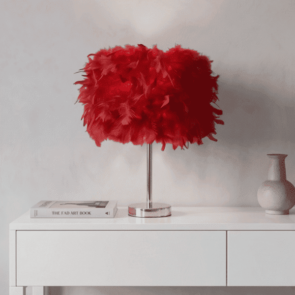 101433 Roma Β Mini Feather Επιτραπέζιο Φωτιστικό Με Πούπουλο 1ΧΕ27 D23 Κόκκινο