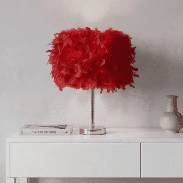 101433 Roma Β Mini Feather Επιτραπέζιο Φωτιστικό Με Πούπουλο 1ΧΕ27 D23 Κόκκινο