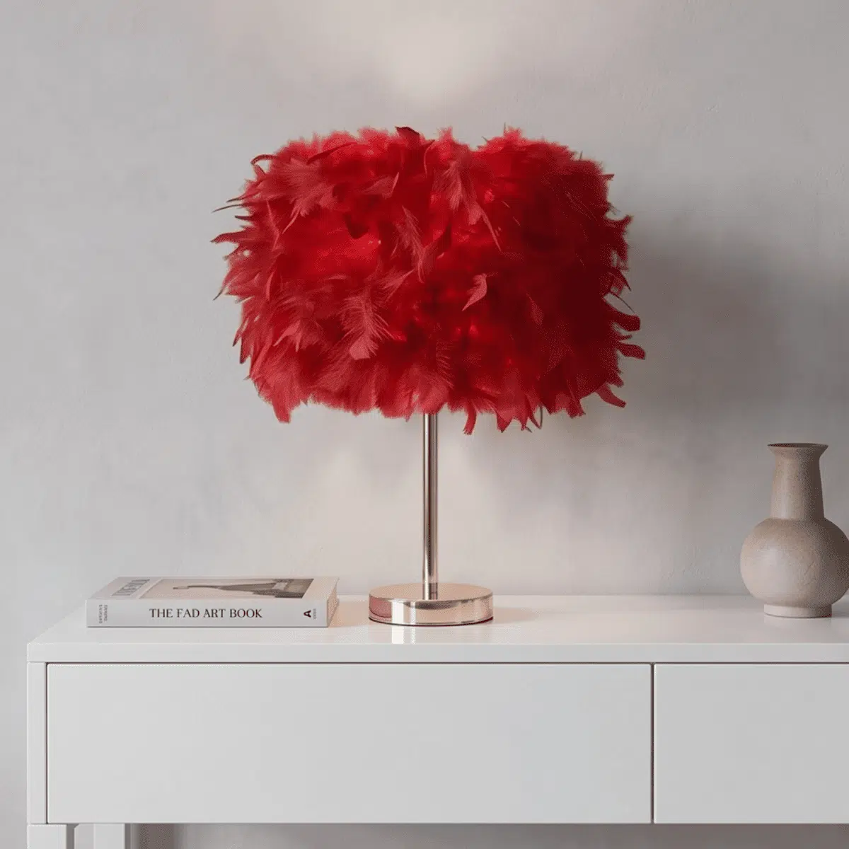 101433 Roma Β Mini Feather Επιτραπέζιο Φωτιστικό Με Πούπουλο 1ΧΕ27 D23 Κόκκινο