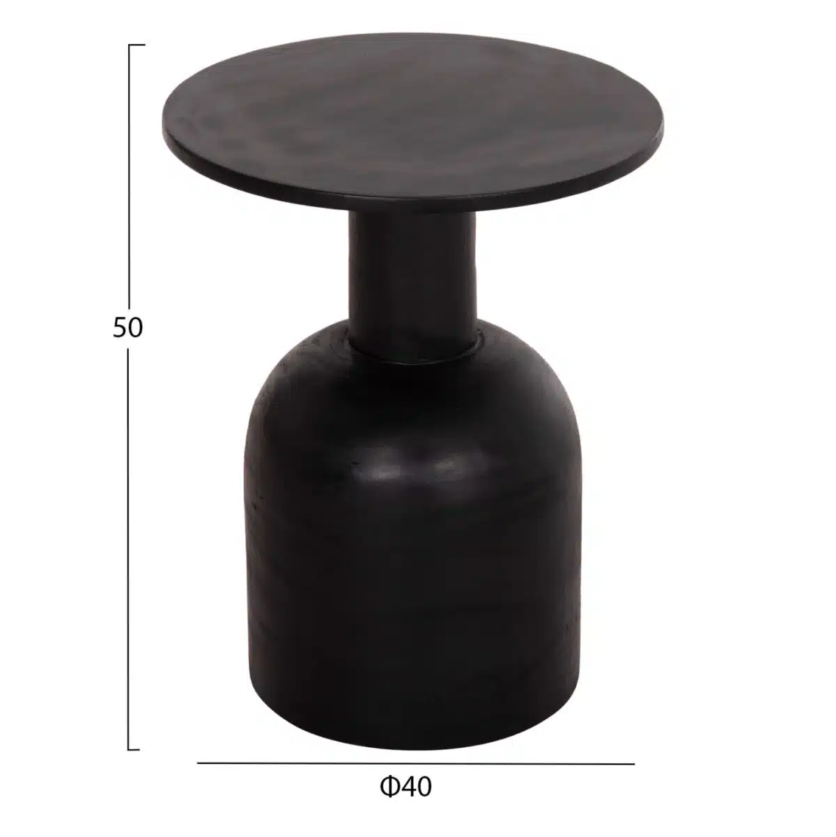 Pumbe Βοηθητικό Τραπεζάκι Ξύλο Suar Μαύρο Φ40x50cm - Image 2