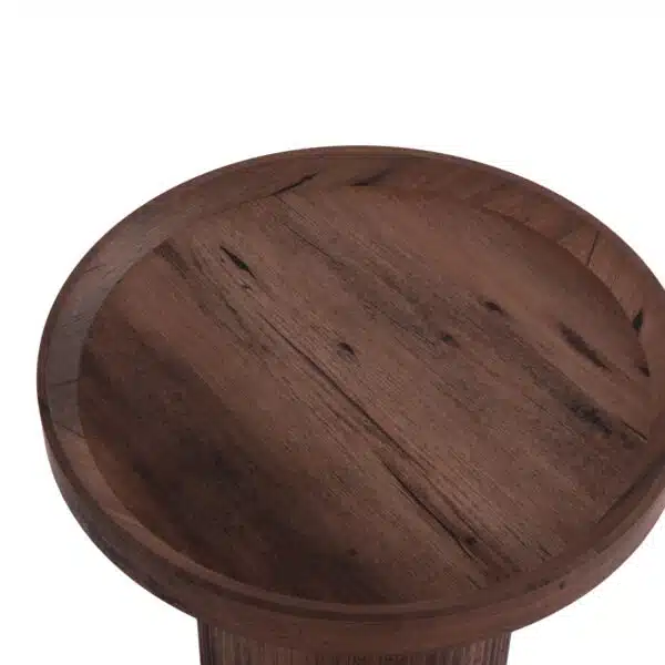 Margon Βοηθητικό Τραπέζι MDF Σκούρο Καφέ Ξύλου Φ45x50.5cm - Image 5